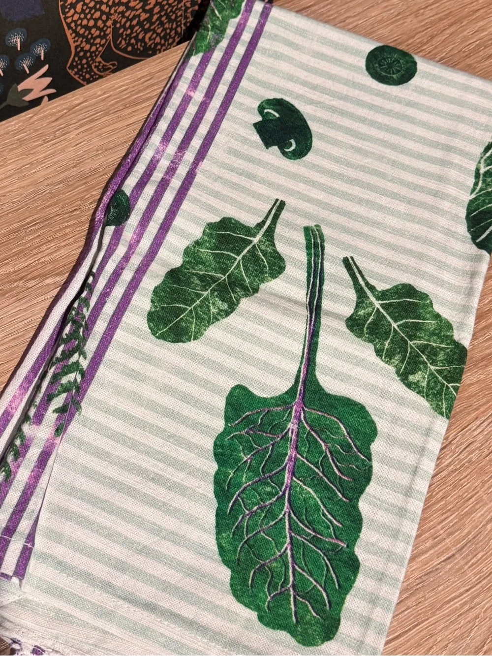 NWT | Anthropologie, Greens Block-Print Tea Towel